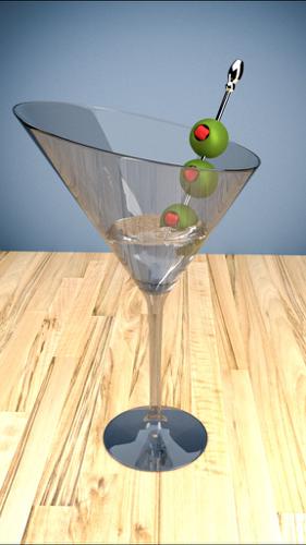 Martini Glass W/ Olives preview image
